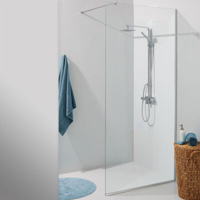 Shower enclosure glass, clear glass